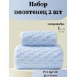 Набор полотенец микрофибра 70*140+35*75 голубой Т51-215