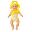 Купальник с жёлтой панамой для куклы Baby Born ростом 43 см (933)